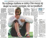 Na rozbiegu stadionu w stolicy Chin muszę się skupić na swoim występie,  nie na rywalkach - Głos Pomorza sierpień 2008 r.